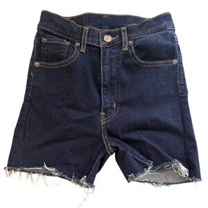 Levi’s High Rise Cut Off Jean Shorts Dark Wash 27 X 3.5”